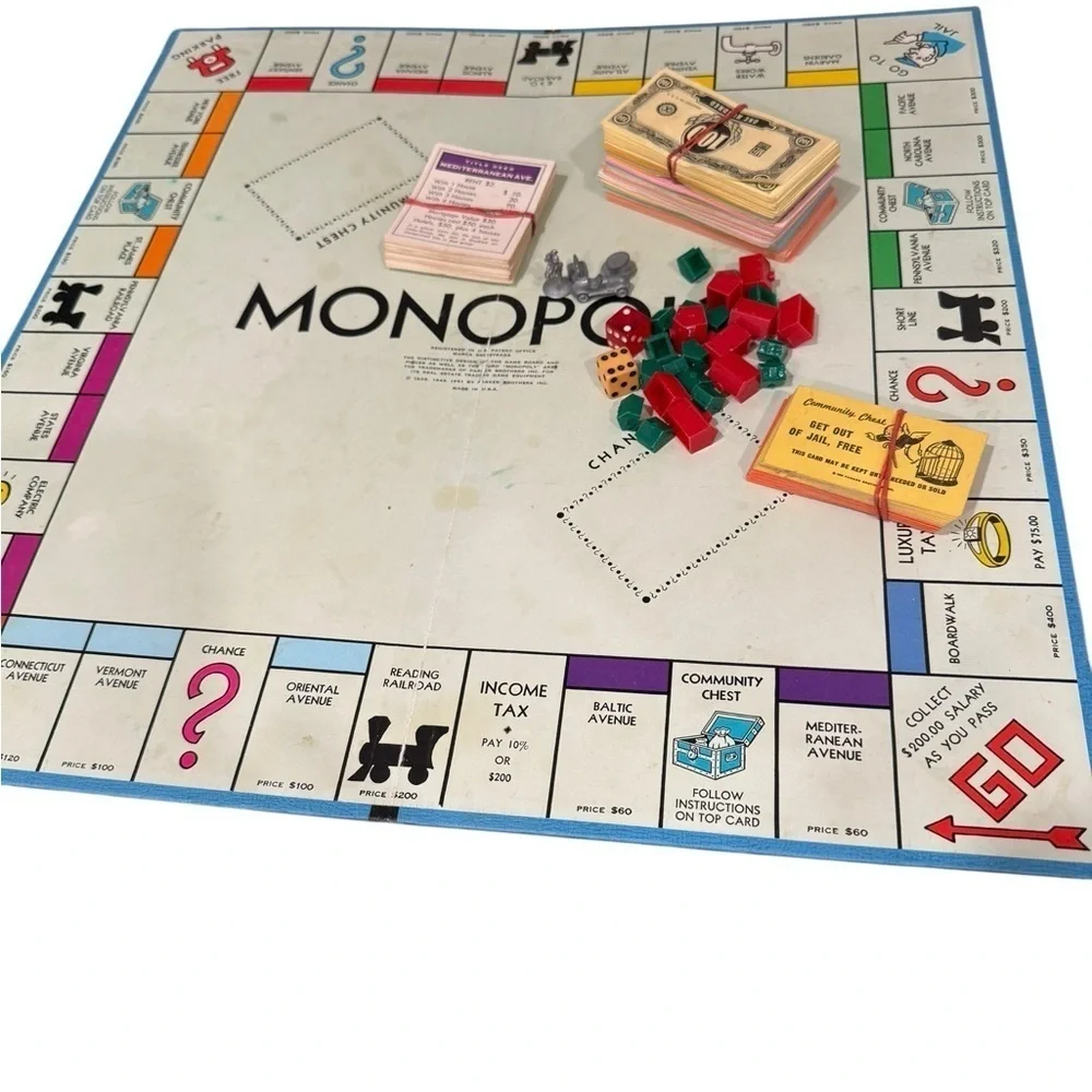 Parker Brothers monopoly board